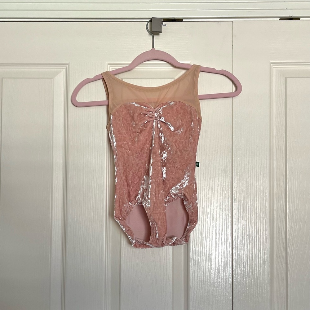 LuckyLeo Pink Velvet Leotard